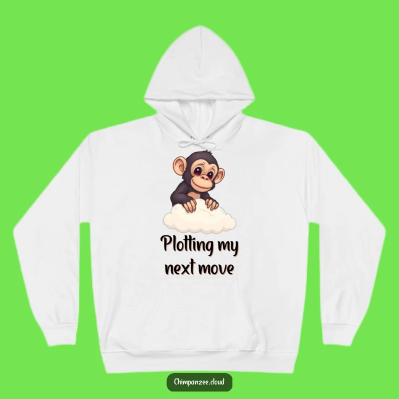 Funny Chimp Cloud Peek Hoodie: Cozy & Curious Chimp Gift