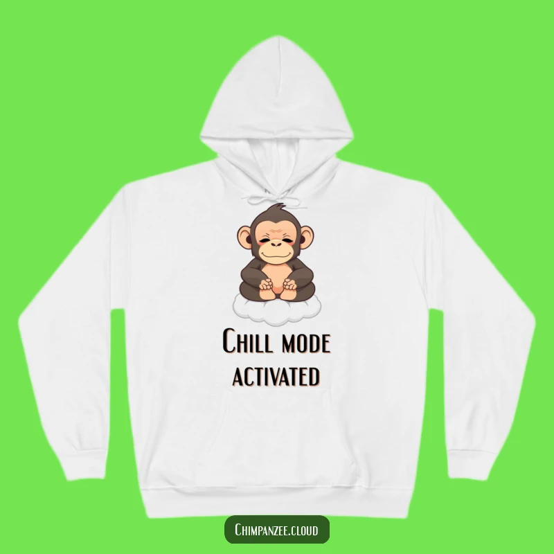 Funny Chimp Meditation Hoodie: Cozy Monkey's Peaceful Cloud Comfort