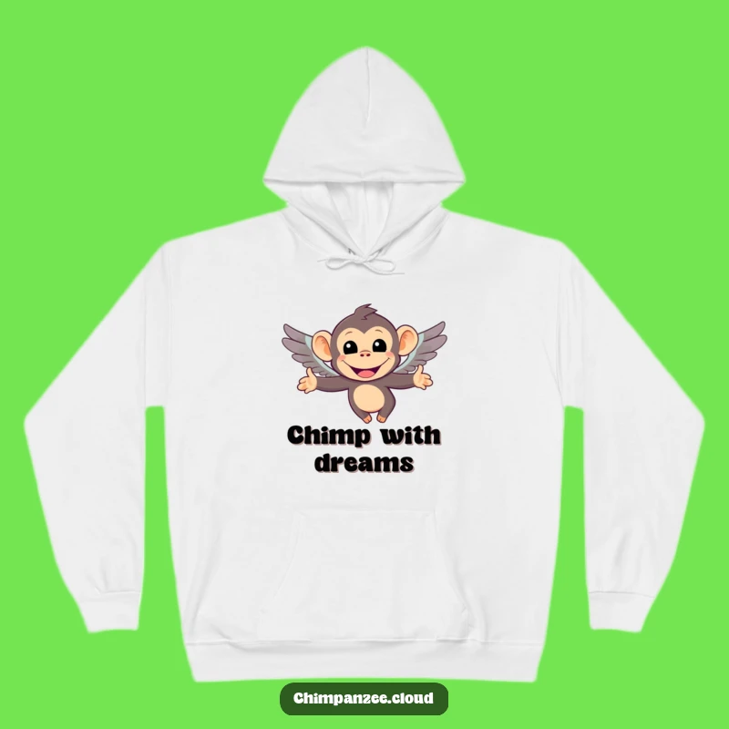 Funny Flying Chimp Hoodie: Cozy Chimpanzee With Tiny Wings, Ideal Funny Gift!