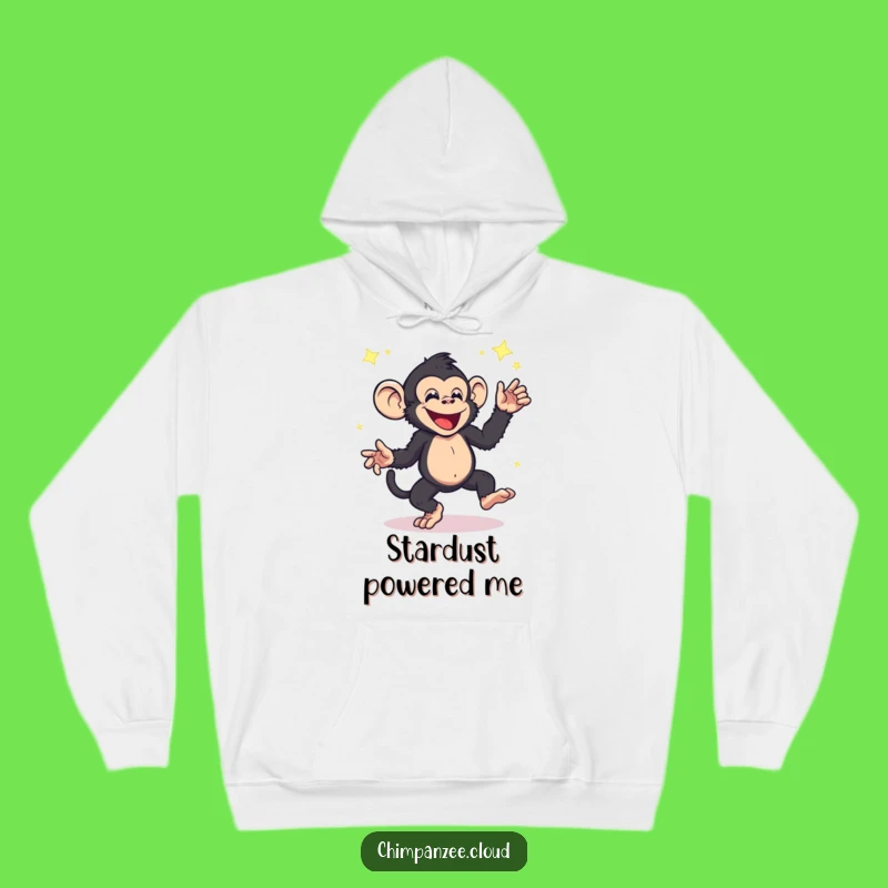 Funny Chimpanzee Hoodie - Energetic Cosmic Dance with Star Dust
