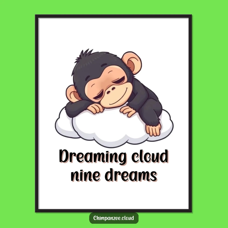 Funny Free Printable Wall Art: Napping Chimp Cloud - Chill Downloadable Art!