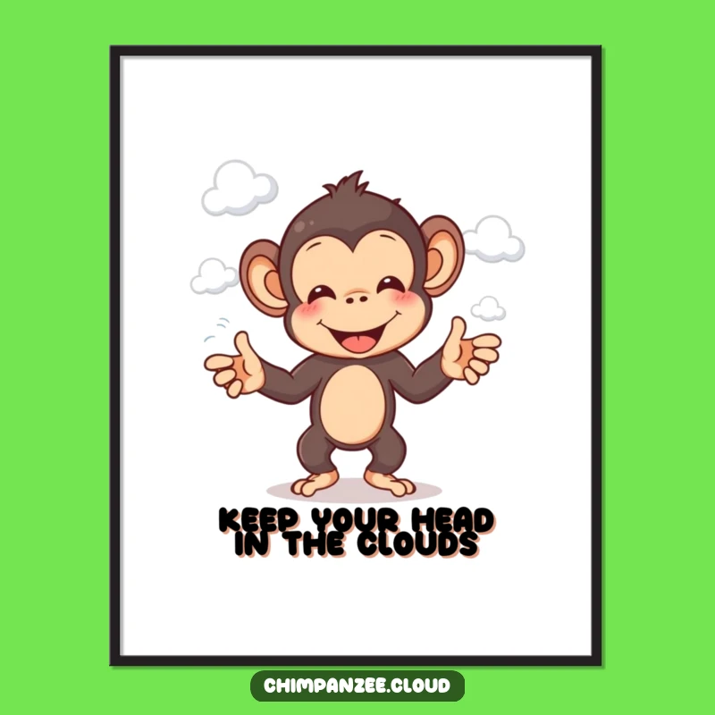 Free Printable Wall Art: Juggling Chimp Funny Downloadable Art Gift