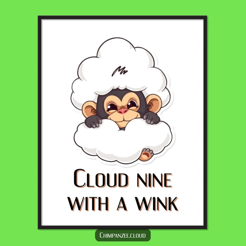 Funny Free Printable Wall Art: Mischievous Chimp Hiding Decor