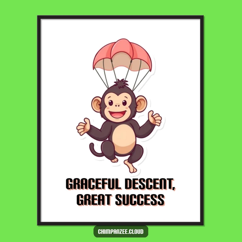 Free Printable Chimp Wall Art: Funny Parachute Monkey Downloadable Decor for Quirky Spaces