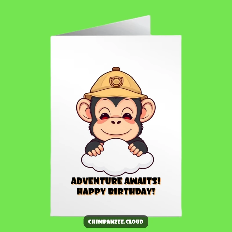 Free Printable Explorer Chimp Birthday Card: Funny Downloadable Gift for Adventurers