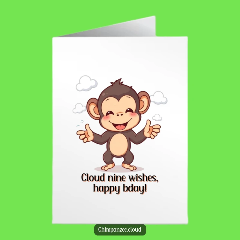 Free Printable Birthday Card: Juggling Chimp Funny Downloadable Gift