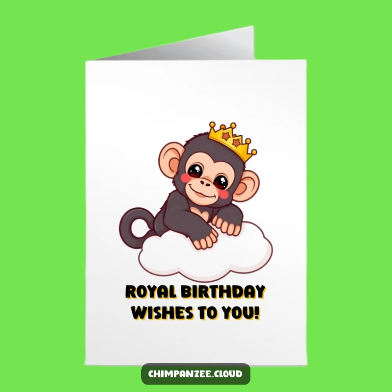Free Printable Chimp Birthday Card: Royal Cloud Lounger Downloadable