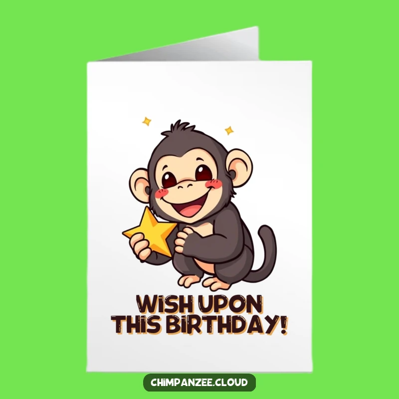 Free Printable Star Chimp Birthday Card: Joyful, Funny Downloadable Gift
