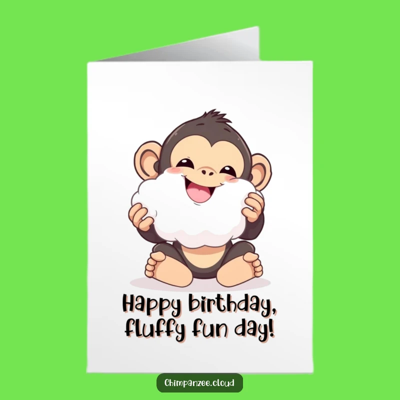 Free Printable Funny Cloud Chimp Birthday Card - Playful Joy Downloadable Greeting