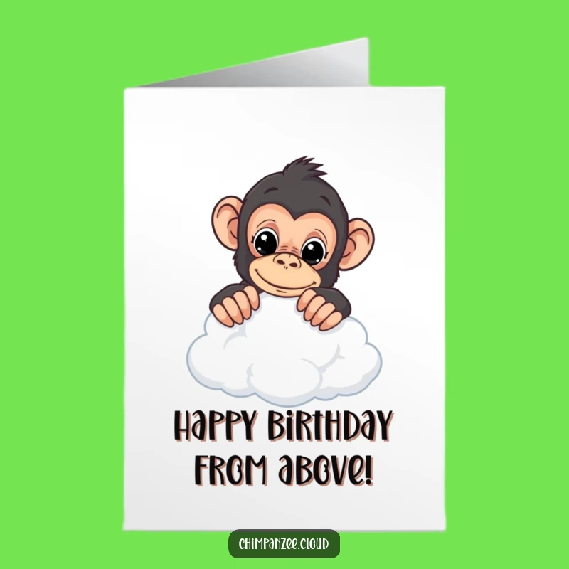 Free Printable Birthday Card: Curious Chimp Peeking, Perfect DIY Gift!