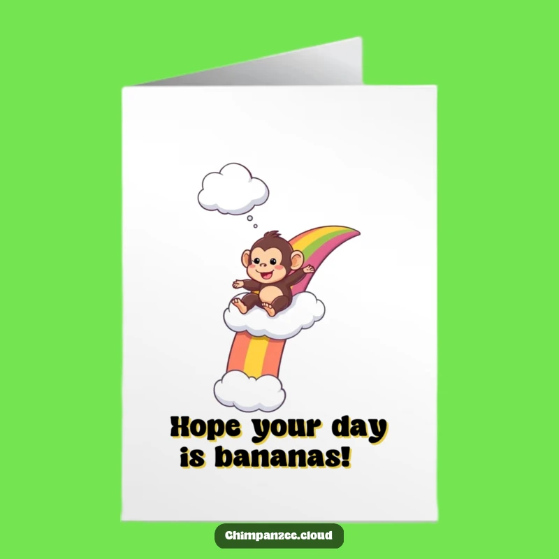 Free Printable Birthday Card: Chimp Rainbow Slide, Fun DIY Downloadable Gift