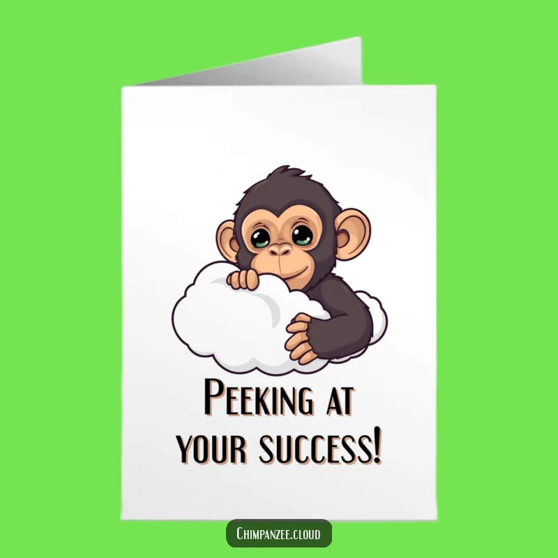 Free Printable Congrats Card: Chimp's Cloud Surprise, Downloadable Humorous Achievement