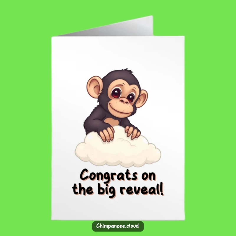 Free Printable Congrats Card: Curious Chimp Cloud Peek - Humorous Downloadable Gift