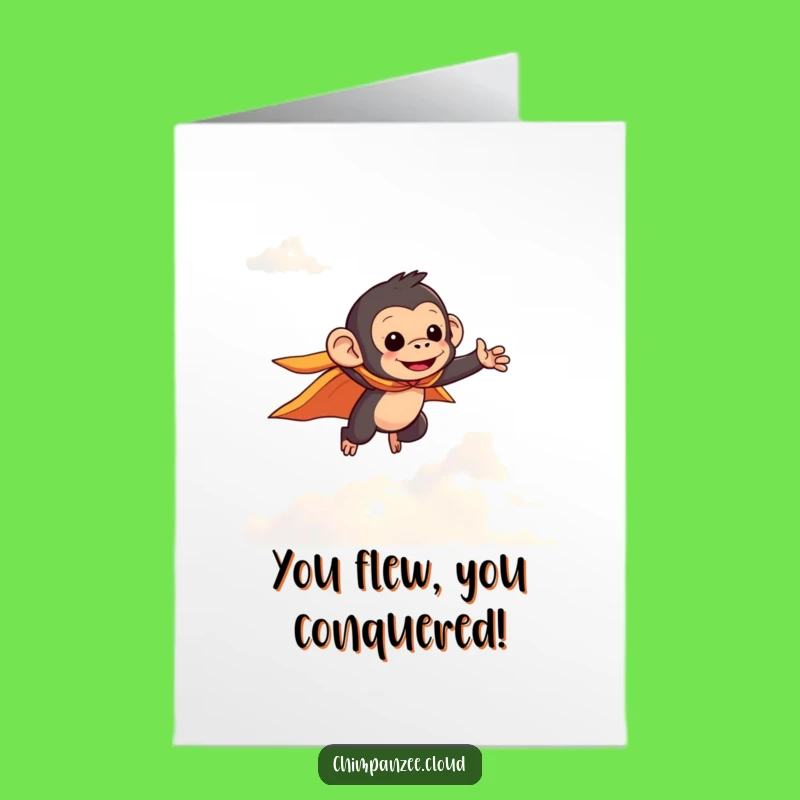 Free Printable Congrats Card: Flying Chimpanzee Cape - Awesome Downloadable Greeting