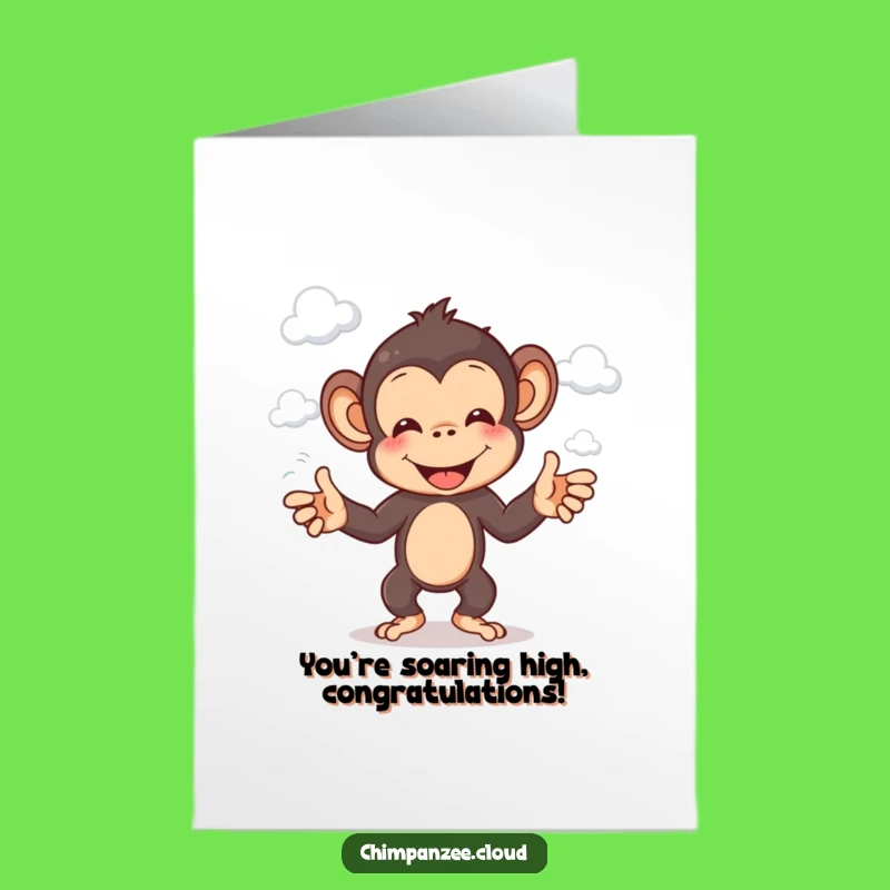 Free Printable Congrats Card: Juggling Chimp Funny Downloadable Gift