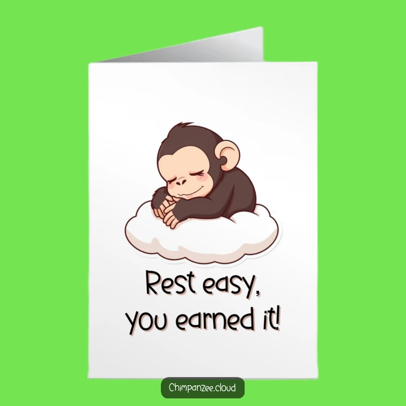 Free Printable Congrats Card: Sleepy Chimp Bliss, Funny Downloadable