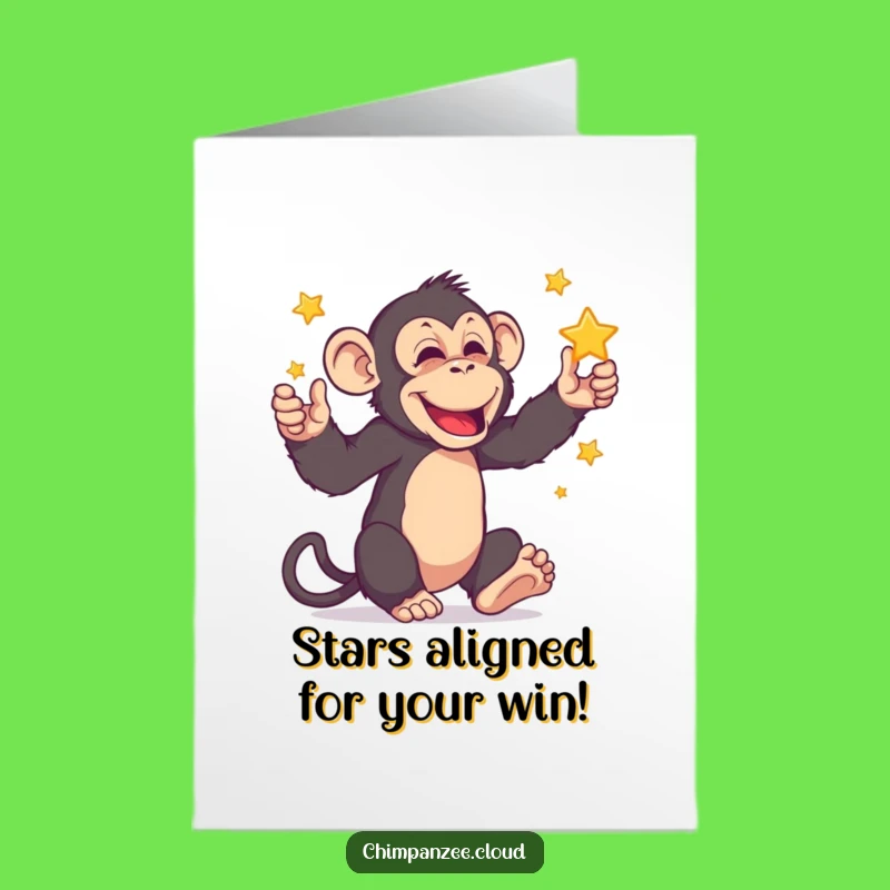 Free Printable Congrats Card: Star Juggler Chimpanzee Downloadable Gift
