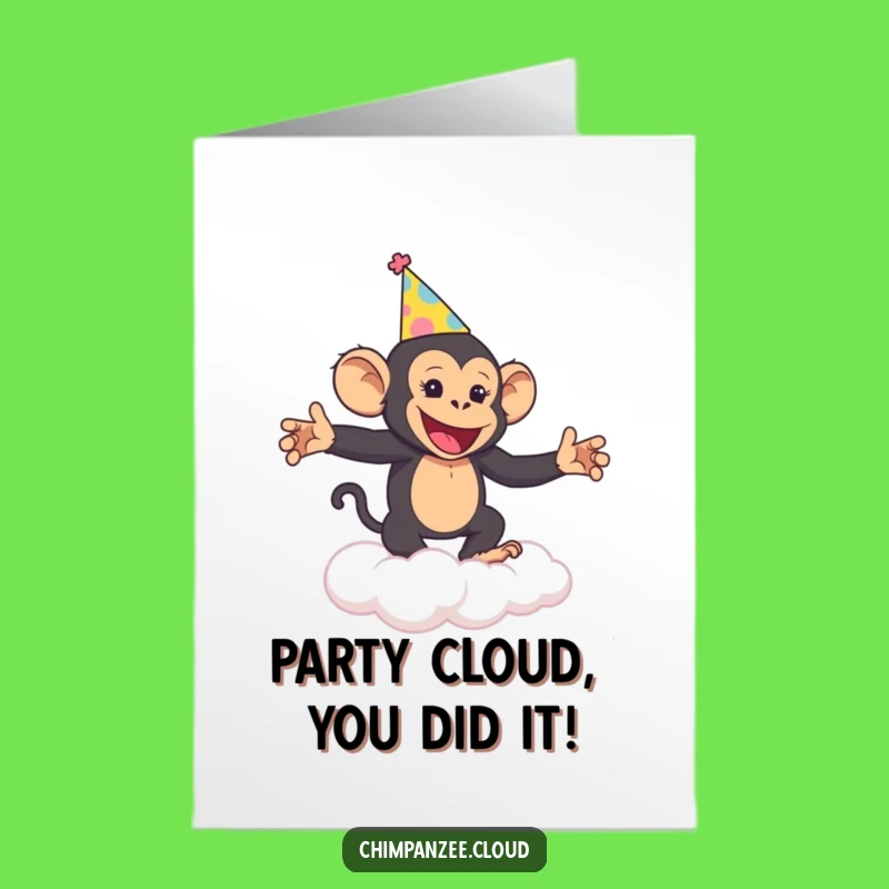 Free Printable Chimp Party Congrats Card: Joyful Cloud Dancer Humorous Greeting