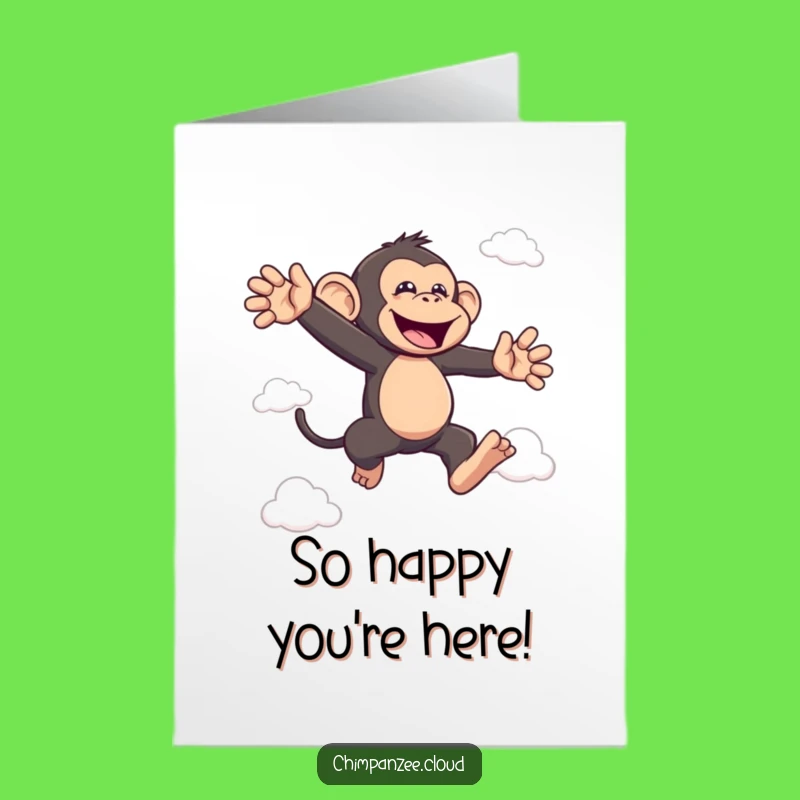 Free Printable Thank You Card: Bouncy Chimp Gratitude, Funny Downloadable