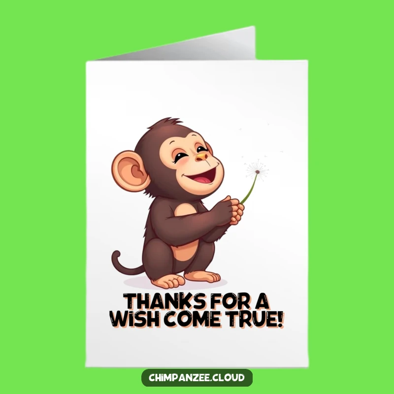 Free Printable Thank You Card: Chimp Blows Dandelions - Funny Downloadable Gift