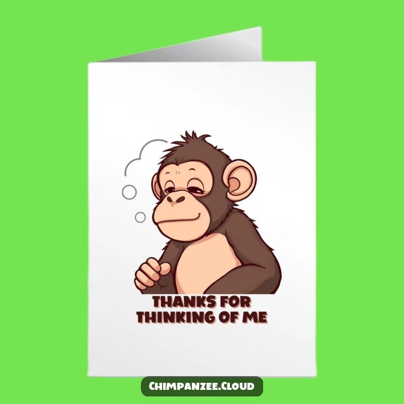 Free Printable Thank You Card: Pondering Chimp Cloud - Contemplative Downloadable Gift!