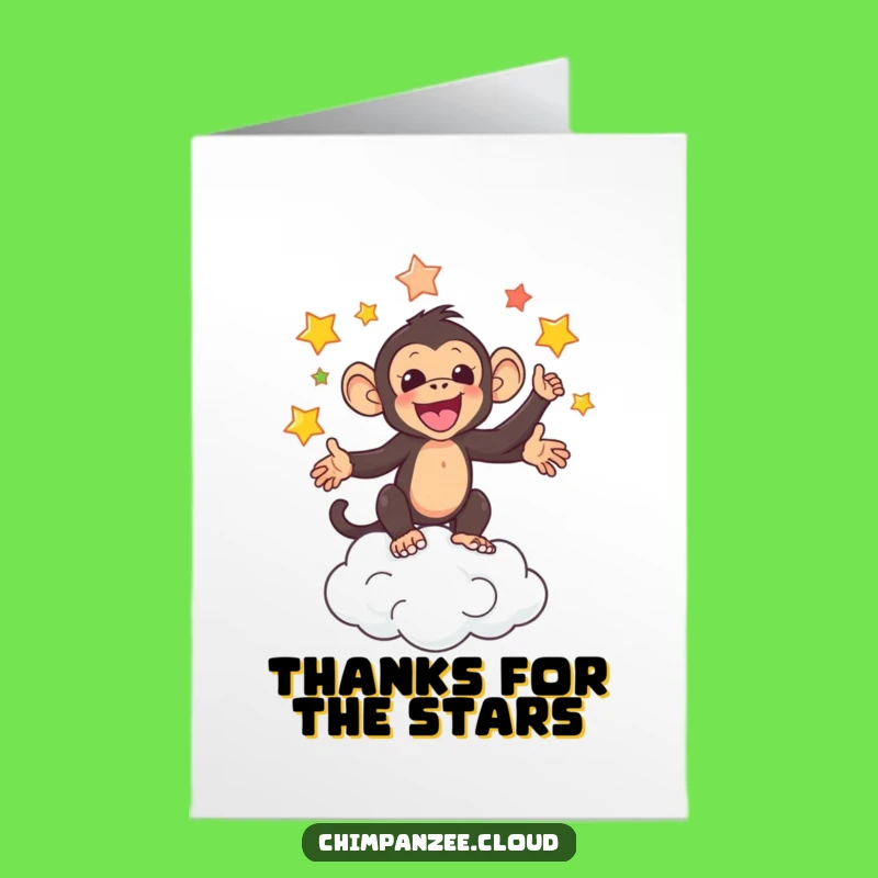 Free Printable Thank You Card: Star Juggling Chimp Humorous Downloadable