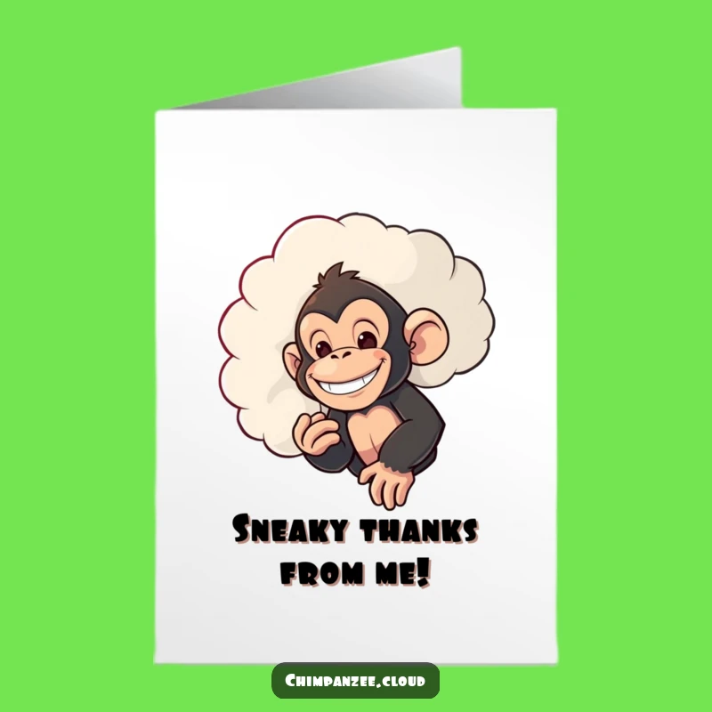 Free Printable Playful Chimp Thanks Card: Funny Downloadable Gift of Gratitude