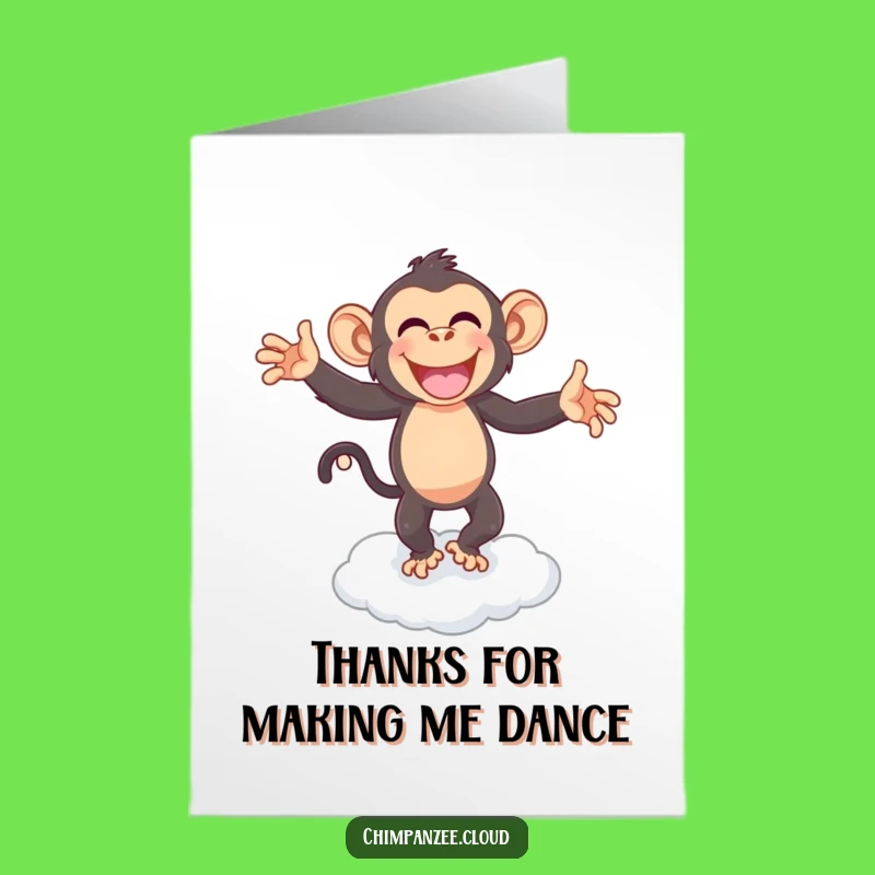 Free Printable Thank You Card: Dancing Chimp Cloud - Grateful Downloadable Gift!