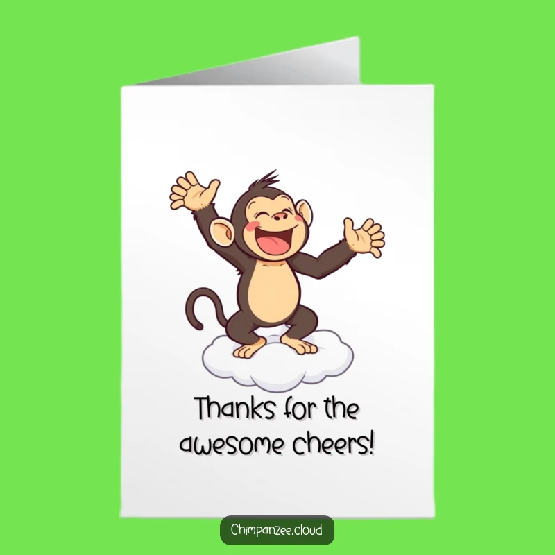 Free Printable Monkey Thank You Card: Funny Chimp Cloud Dance Gift