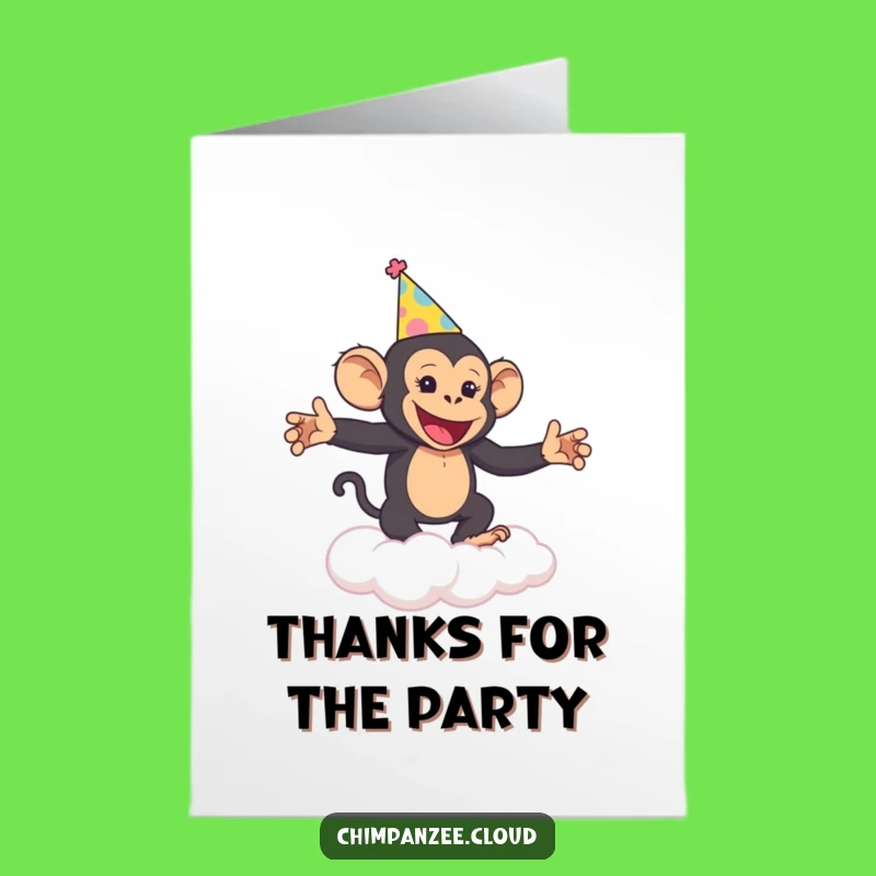 Free Printable Thank You Chimp Card: Joyful Cloud Dancer Humorous Greeting