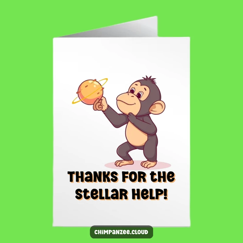 Free Printable Thank You Card: Chimp Tickles Comet - Funny Downloadable Gift