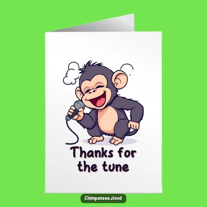 Free Printable Thank You Chimp Card: Singing Cloud Humorous Downloadable Greeting