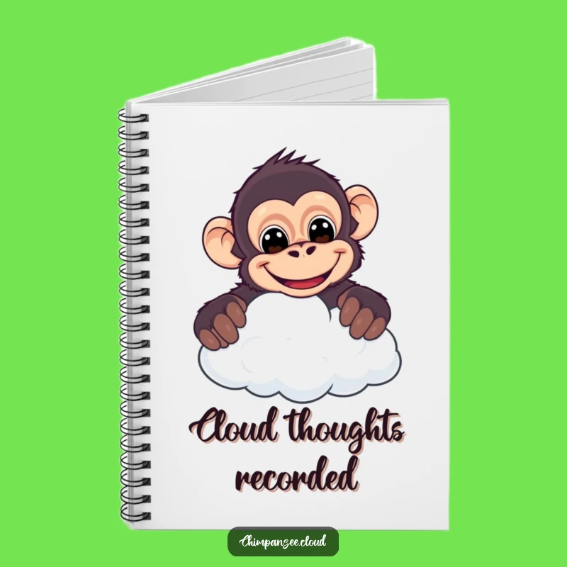 Funny Cheeky Chimpanzee Notebook - Grinning Cloud Journal