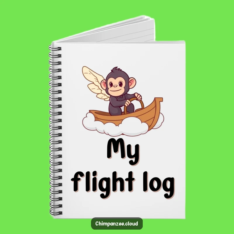 Funny Chimpanzee Cloud Boat Notebook: Jot Down Adventures