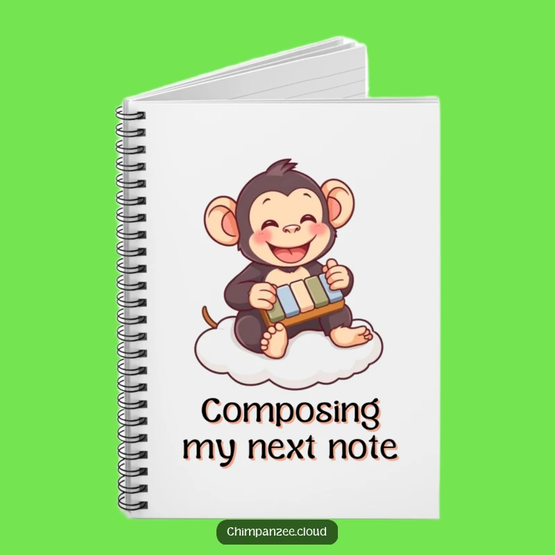 Funny Chimpanzee Xylophone Cloud Notebook: Creative Journal & Humorous Stationery Gift