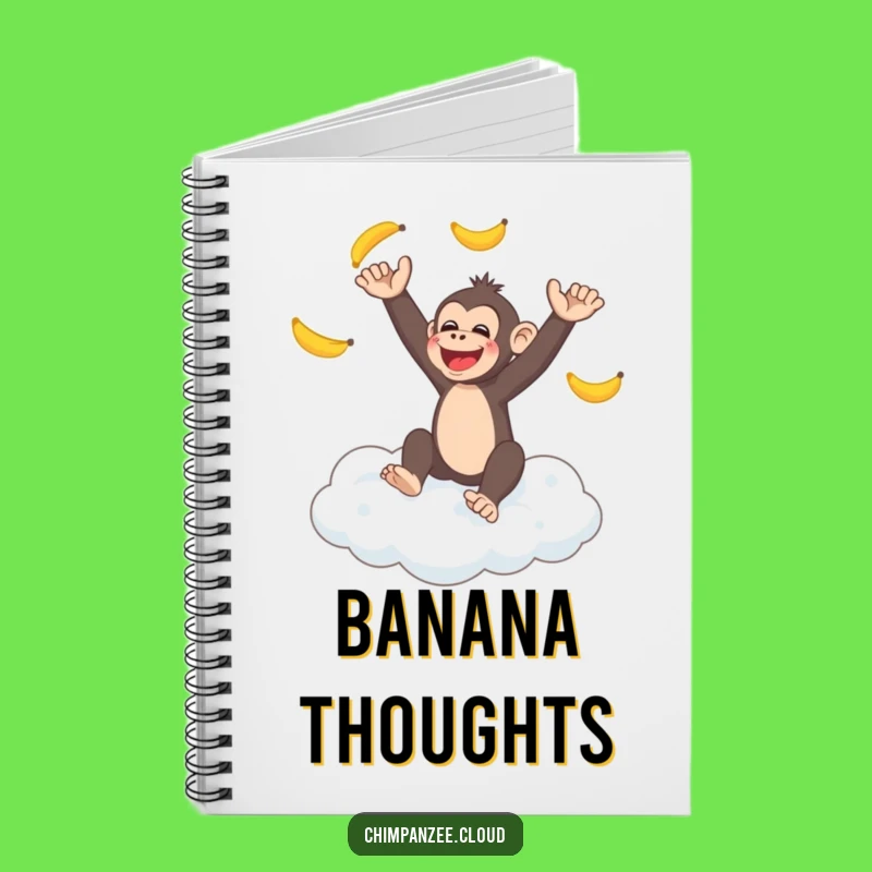Funny Monkey Cloud Notebook - Juggling Bananas, Ideal Funny Gift for Writers