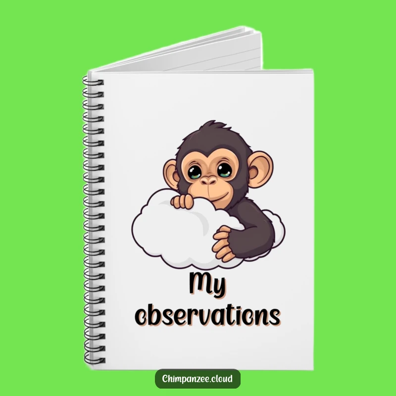 Funny Curious Chimp Cloud Notebook: Jot Down Your Discoveries