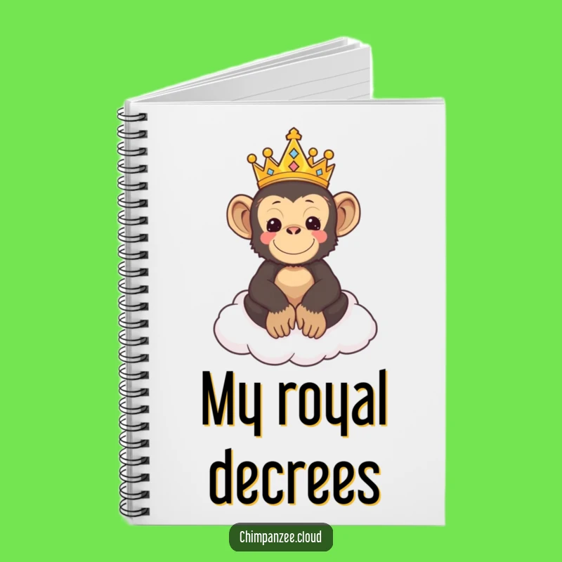 Funny Chimp King Notebook: Adorable Chimpanzee Royalty on Cloud Throne