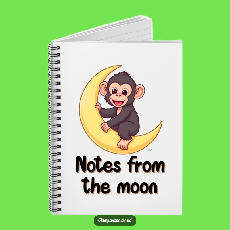 Funny Chimp Moon Rider Notebook: Cute Monkey Dreams, Hilarious Journal