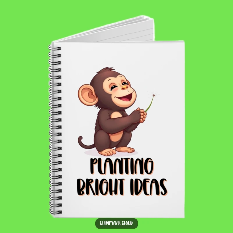 Funny Chimp Dandelions Starry Sky Notebook - Dreamy Creative Journal Gift
