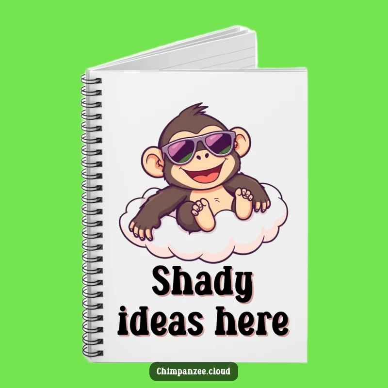 Funny Cool Chimp Notebook: Happy Chimpanzee Sliding Cloud, Journal Fun