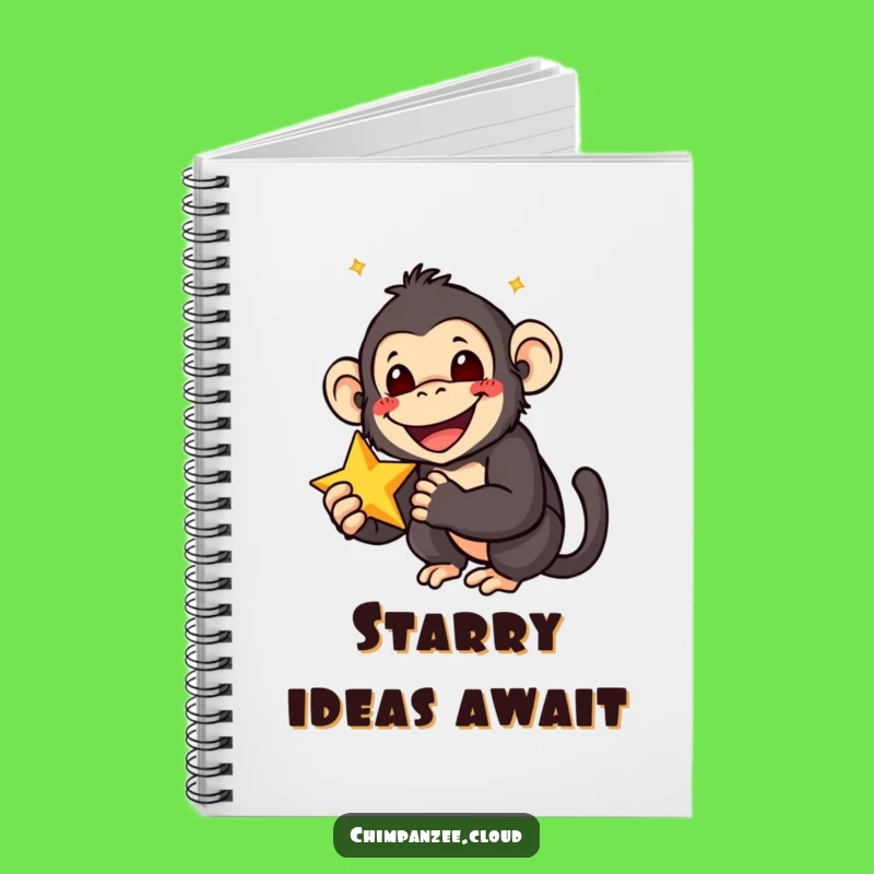 Funny Star Chimp Notebook: Chimpanzee Holding Star, Journal of Delight