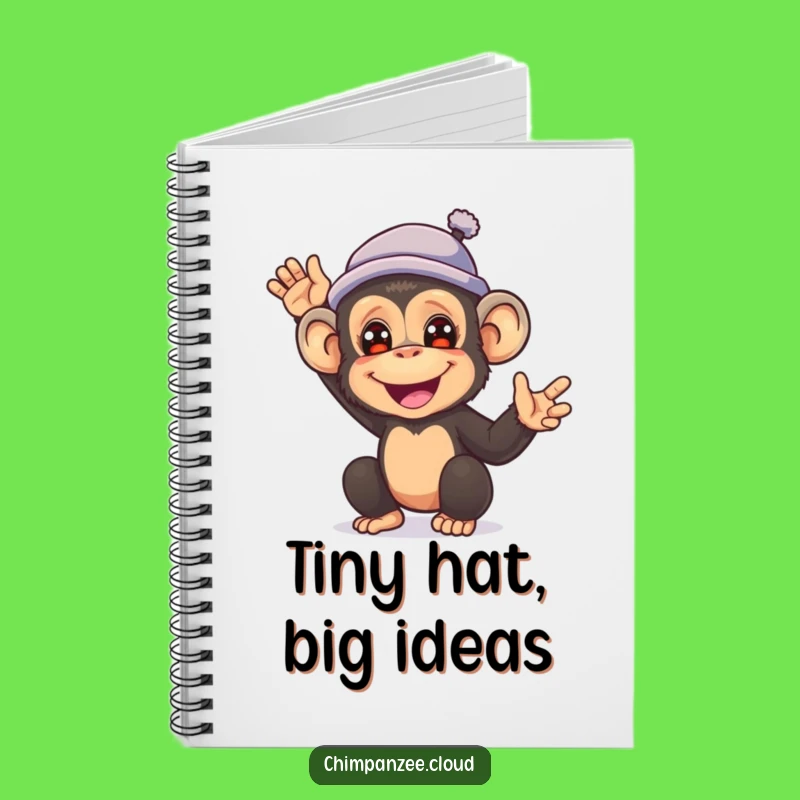 Funny Chimp Hat Waving Notebook - Hilarious Journal Gift for Animal Lovers