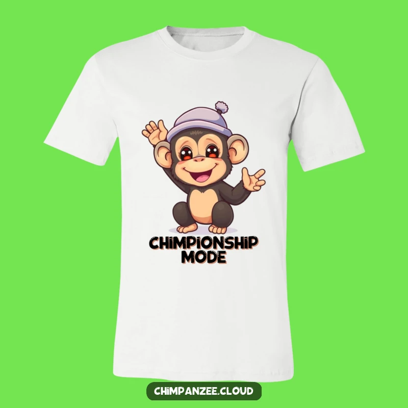 Funny Chimp Hat Waving T-Shirt - Hilarious Animal Lover Apparel Gift