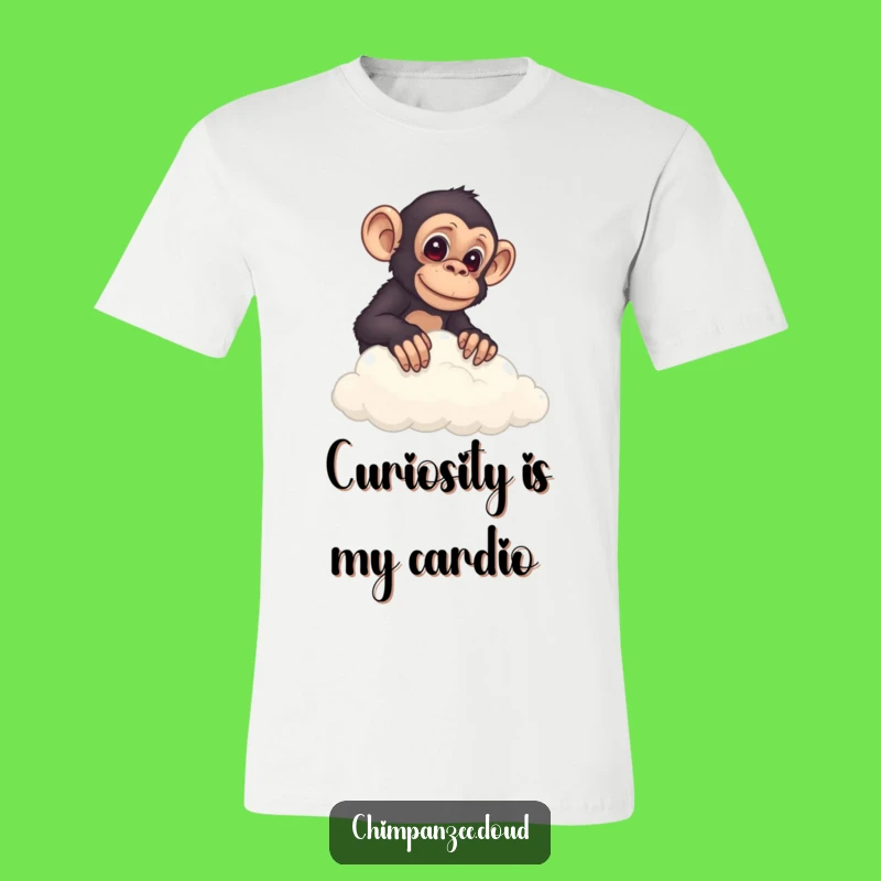 Funny Chimp Cloud Peek T-Shirt: Curious Chimp Tee for Everyday