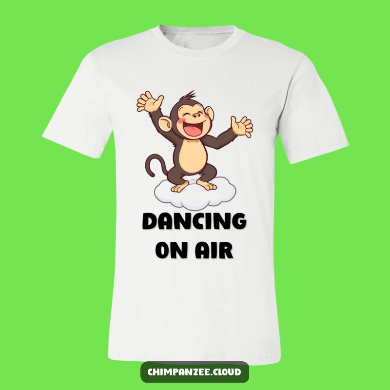 Funny Chimp Dance T-Shirt: Joyful Monkey Cloud Groovy Tee