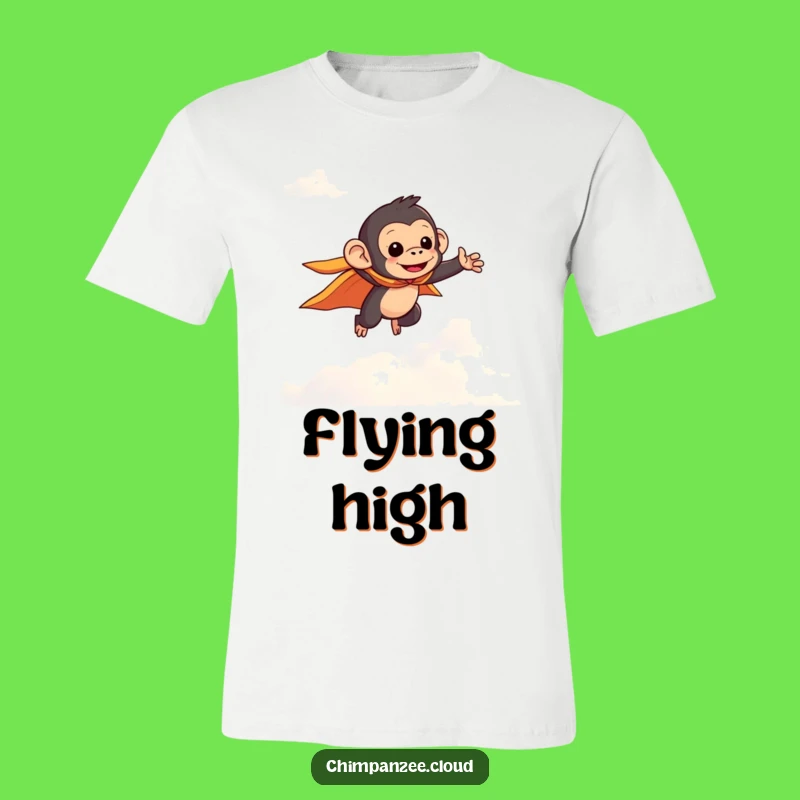 Funny Flying Chimpanzee Cape T-Shirt: Be a Hero of Humor