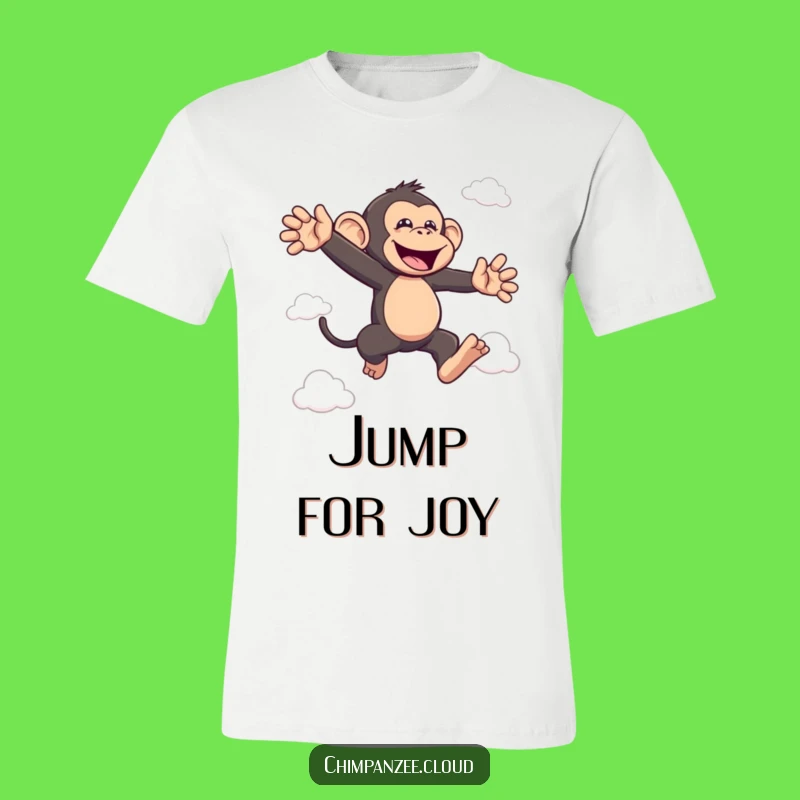 Funny Bouncing Chimp T-Shirt: Hilarious Joyful Monkey Leap Graphic Tee Gift
