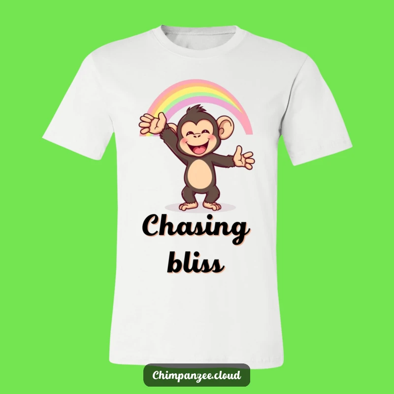 Funny Chimp Rainbow Joy Tee: Happy Monkey's Dreamy Sky Adventure