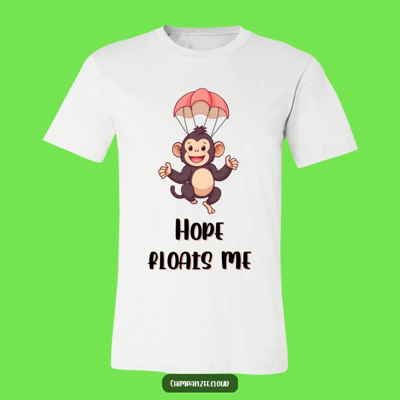 Funny Parachute Chimp T-Shirt: Playful Monkey Graphic Tee, Ideal Funny Gift!